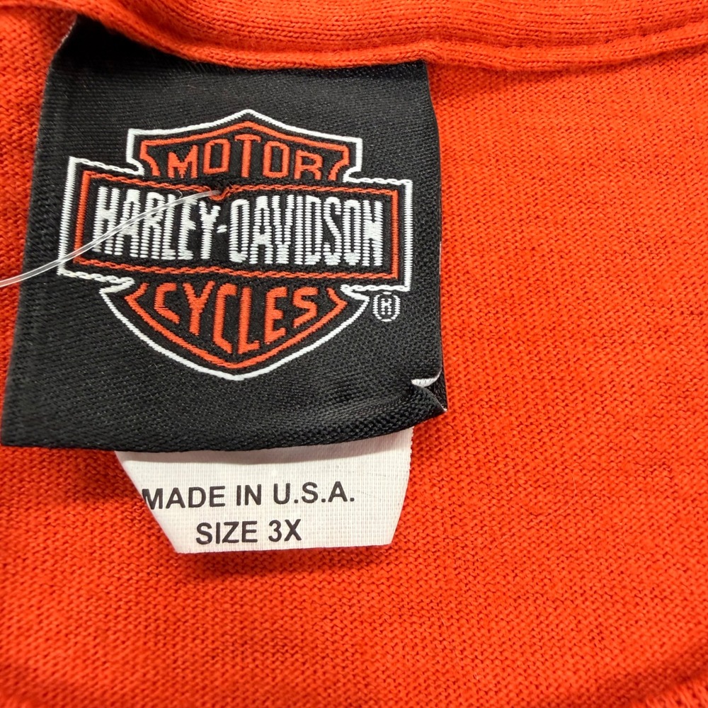 NWT Harley-Davidson 105 Anniversary Muscle Tee Orange Mens 3XL Made in USA - Picture 5 of 8